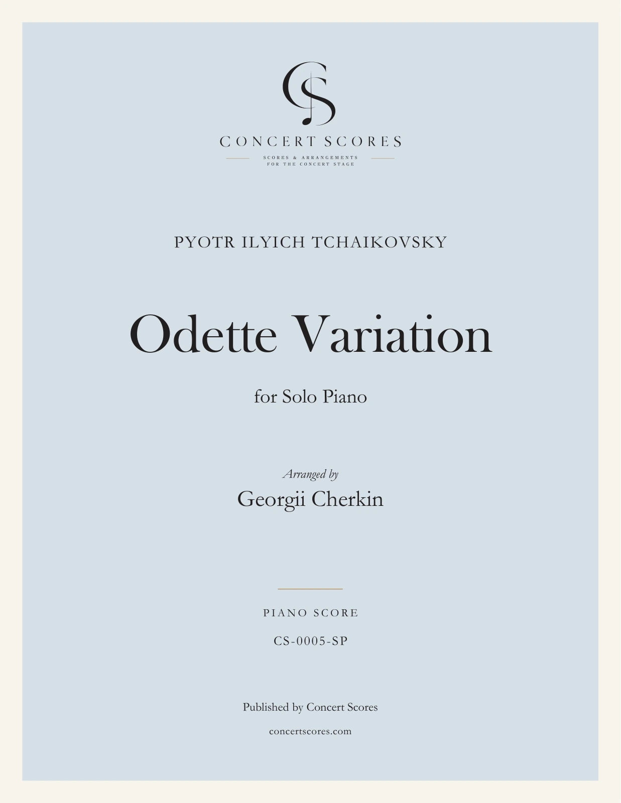 Tchaikovsky — Odette Variation — full score cover